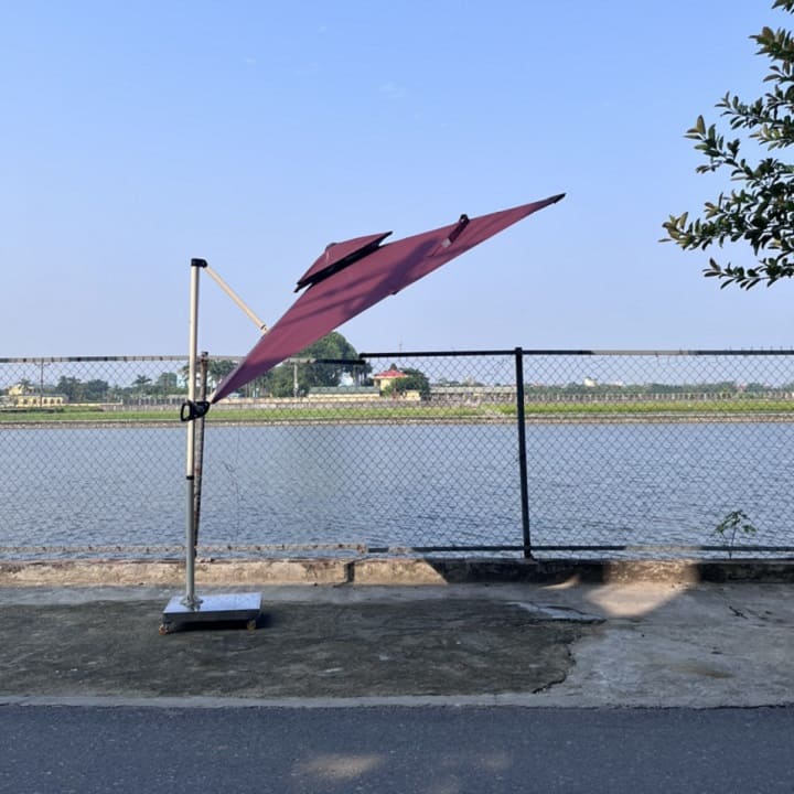 Dù hòa phát lệch tâm hệ nâng hạ màu đỏ