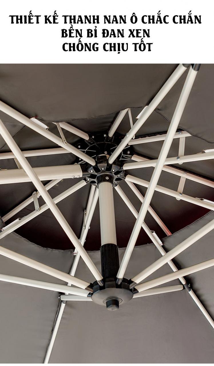 Dù hòa phát lệch tâm hệ nâng hạ màu trắng