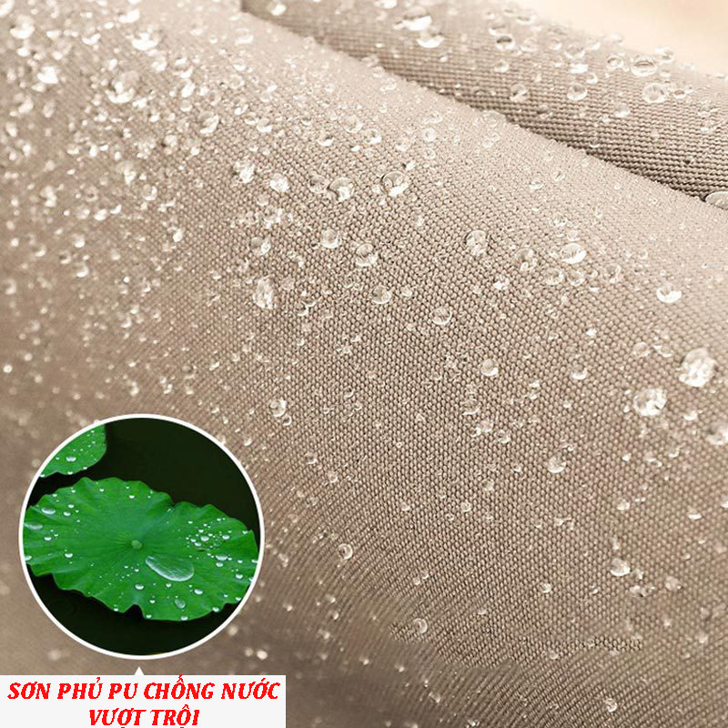 Dù hòa phát lệch tâm tròn 3m xoay 360 hợp kim nhôm màu be ( nâu caphe )