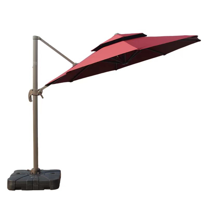 Dù hòa phát lệch tâm tròn 3m xoay 360 hợp kim nhôm màu đỏ